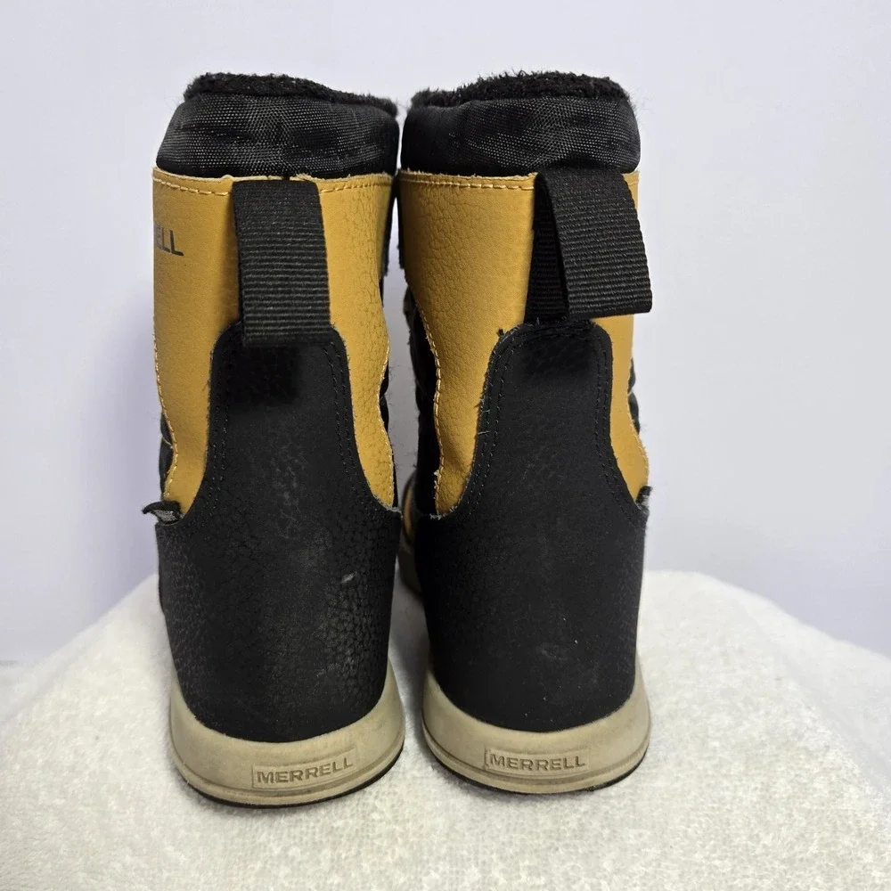 Merrell Kids Snowstorm Jr Yellow and Black Winter Boots Size 12 Waterproof Warm